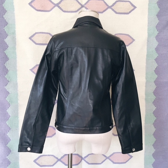 SOLD VTG RARE Wrangler Pleather Trucker Jacket - Picture 6 of 7